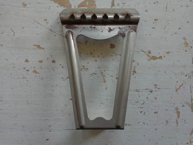 Vintage Parlor Guitar Tailpiece - Bell Regal Kay Harmony - 4 1/2" Trapeze - Heavy Relic image 1