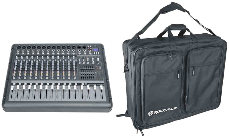 Rockville RPM1470 14 Channel 6000w Powered Mixer w/USB, Effects+Padded Mixer Bag image 1