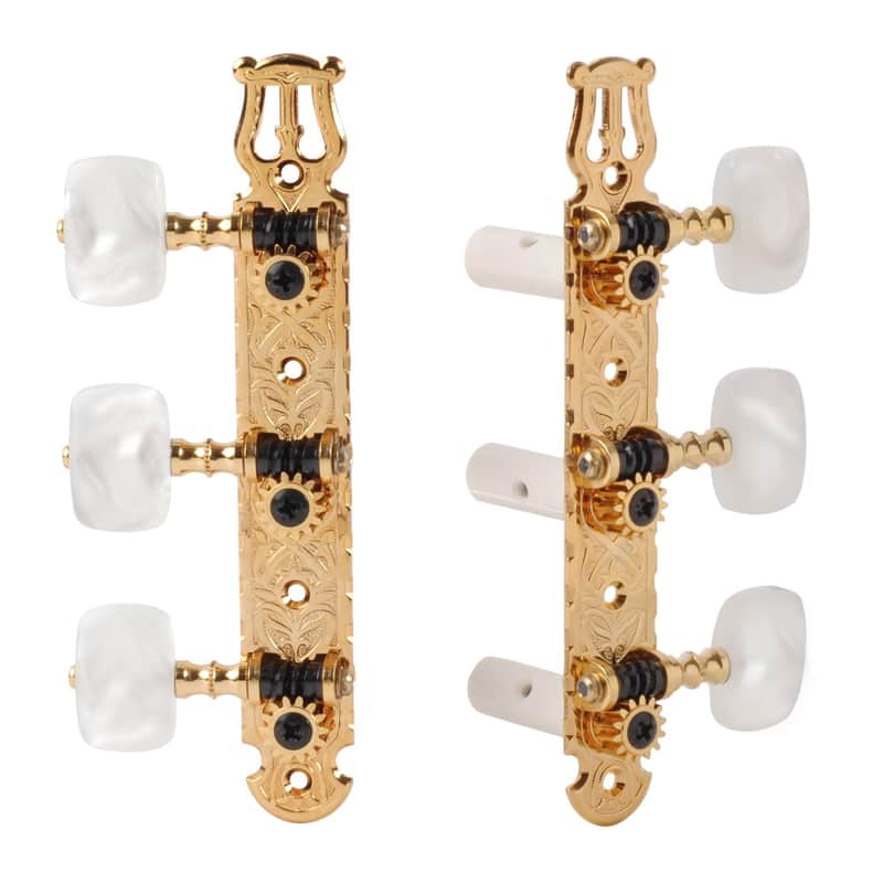 Lyra-style Gotoh Classical Guitar Tuners, Gold, Ornate image 1