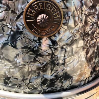 RARE! Gretsch 18” Round Badge Drum Set Black Diamond Pearl 3 Piece Drum Kit image 15