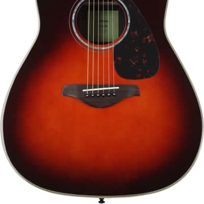 Yamaha FG830 Dreadnought Acoustic Guitar, Solid Spruce Top, Tobacco Sunburst image 1