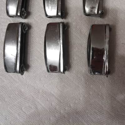Unknown 6 x Bass Drum Double Lugs w / bolts and washers 1960's chrome image 3