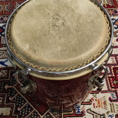 VINTAGE! Pearl Professional Series Oak Stave Short Congas 1990s - Cherry Red image 11