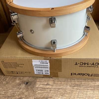 Yamaha WSD13AJ Akira Jimbo Signature 13x7" Beech Snare Drum with Wood Hoops 2000s - White image 3