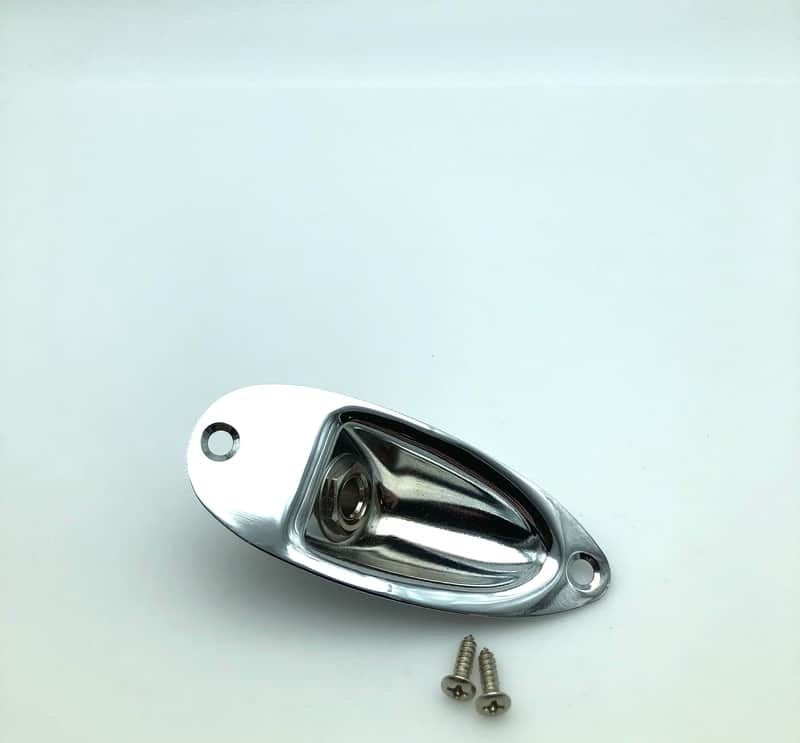 Stratocaster Style Jack Ferrule w/Jack Chrome image 1