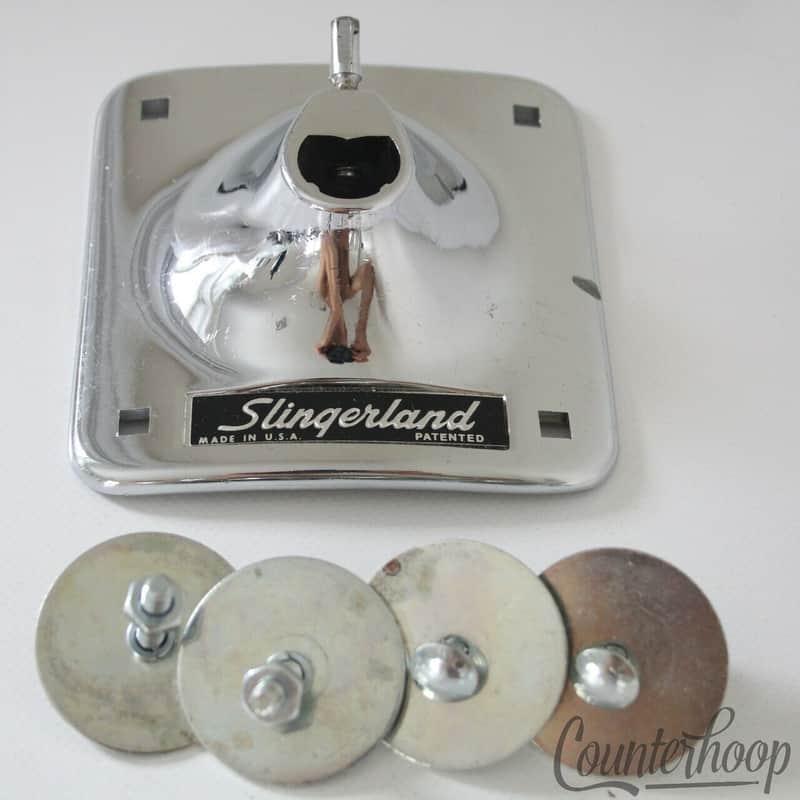 *Slingerland Chrome Set-O-Matic Bass Drum Mount Tom Arm Receiver Sound King 60s* image 1
