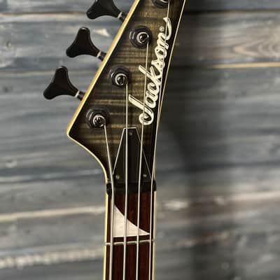 Used Jackson Active 4 String Electric Bass with Gig Bag- Flame Black image 7