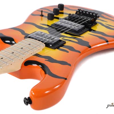 Kramer Pacer Vintage Reissue Floyd Rose Guitar - Orange Burst w/ Tiger Stripe image 6