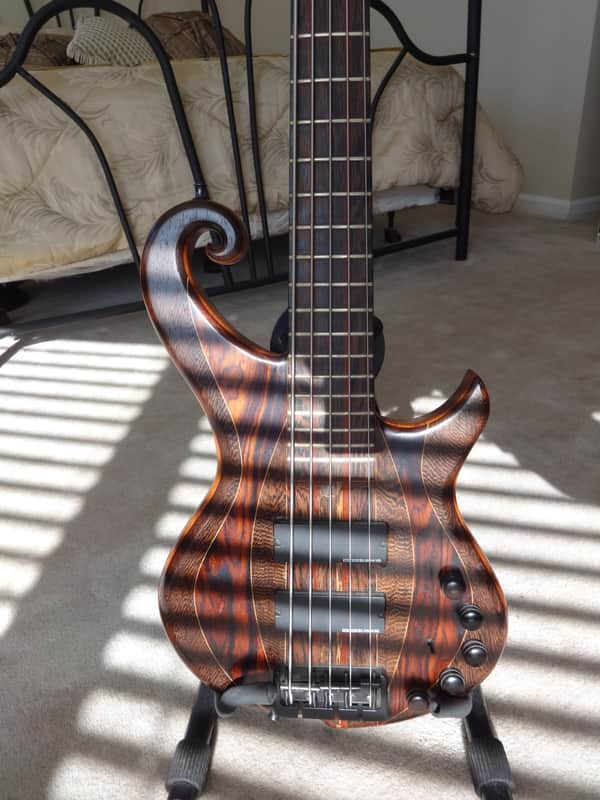 Scroll Bass Cocobolo Custom 5 2015 Natural image 1