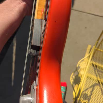 UPDATE HSC Kingston (Teisco ?) Jazz Bass Copy Red Orange image 14