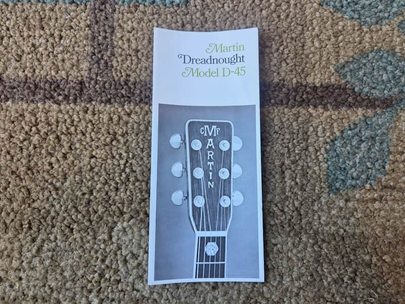Vintage 1969 Martin D-45 Reintroduction Pamphlet! Rare, Original Case Candy, Paperwork! image 1