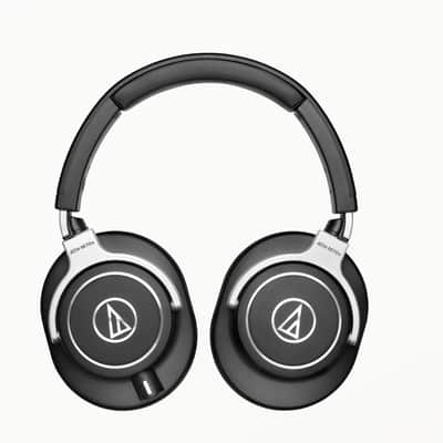 Audio-Technica ATH-M70x Professional Monitor Headphones Bundle w/ Pig Hog Solutions Headphone Extension Cable 1/4"and Liquid Audio Polishing Cloth image 3
