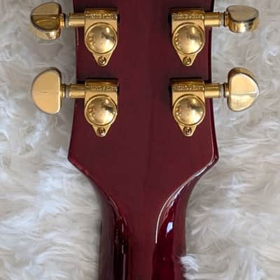 Epiphone Dot Deluxe Flame in red with an Epiphone hardshell case -Vintage Cherry image 7
