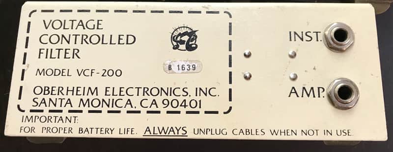 Vintage Oberheim Model VCF-200 Voltage Controlled Filter pedal