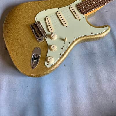 2015 Fender Custom Shop Limited Edition NAMM Show '64 Stratocaster Relic, Gold Sparkle Josefina Fat 60s Pickups image 1