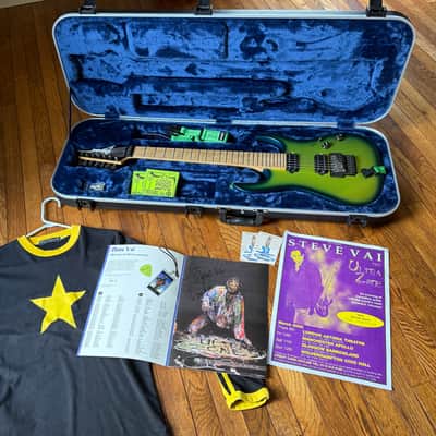 Ibanez LACS 7-string | The “Dave’s Party Piece” guitar used on Vai “Live at the Astoria” | Rare tour collectibles included | Brand new Ibanez case | FREE shipping image 1