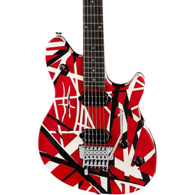 EVH Wolfgang Special Satin Striped Electric Guitar Regular Satin Red, Black, and White image 5
