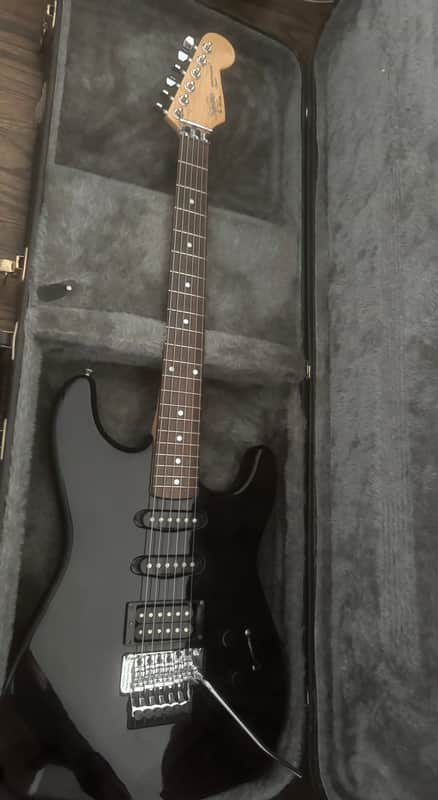 Vintage Korean Squier Stratocaster with Floyd Rose Locking Trem Hot Pink image 1