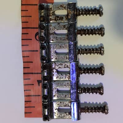 Vintage Fender 007-5123-049 American Standard Stratocaster Bridge Saddles (6) 1990s - Chrome - from MIM strat Relic’d OLD Real aged by years image 5