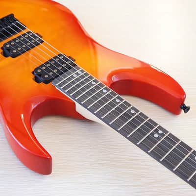 Flamed Maple Top Custom HH Electric Guitar, Okoume Body, Maple Neck, 24 Frets image 4