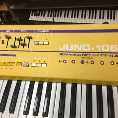 Custom Yellow Juno 106 Roland w/ polyphony meter ! image 2