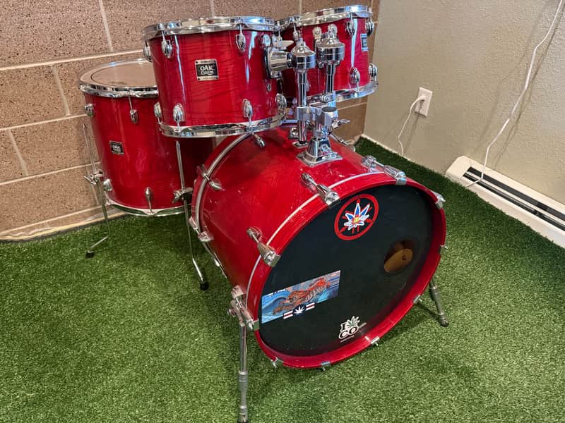 Yamaha Oak Custom Drumset - Transparent Red Lacquer image 1