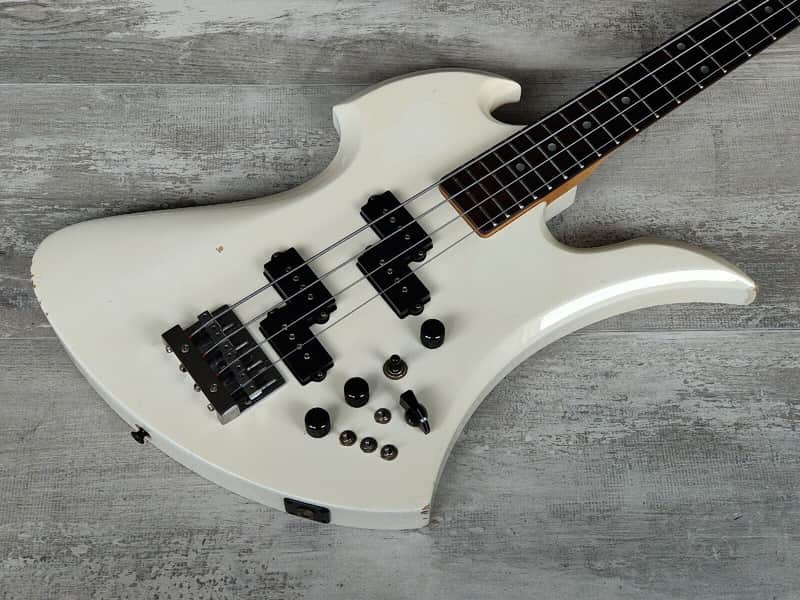 1985 BC Rich Japan NJ Series Mockingbird Bass w/Varitone (Aged White) image 1