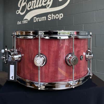 DW Collector's Series Pure Purpleheart 7x14 Snare Drum in Natural Gloss Lacquer w/ Chrome Hardware image 7