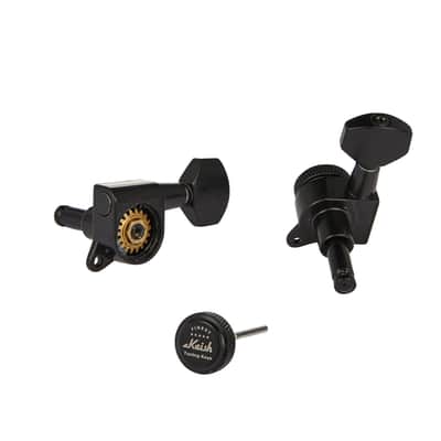 KAISH 18:1 Locking Tuners Tuning Keys Guitar Locking Tuning Machines with Mini Contemporary Buttons for Strat/Tele/Les Paul Electric/Acoustic Guitars Black image 3