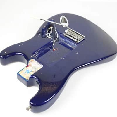 1992 Vintage Fender Stratocaster Plus Deluxe Midnight Blue BODY w/Original Bridge 1990s USA Strat image 8