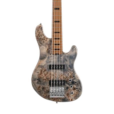 Cort GBMODERN5OPCG GB Series Modern 5 String Bass Guitar. Open Pore Charcoal Grey image 1