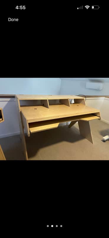 Output Output Platform Studio Desk 2020 with Keyboard Tray and Risers 2020 - Natural Wood image 1