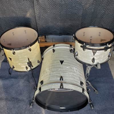 OCDP Venice drumset 3pc White Marine Pearl Orange County percussions 20/16/12 image 2