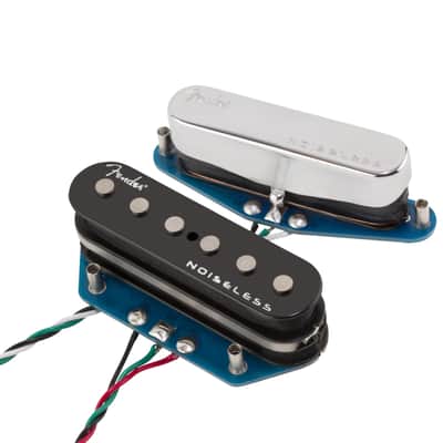 Fender Ultra Noiseless Vintage Telecaster Pickups, Set of 2, Black and Chrome image 2