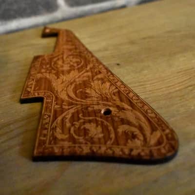 Handcrafted Cherrywood Pickguard for Gibson Les Paul Studio/Historic '59 – Laser-Engraved Custom Design image 3