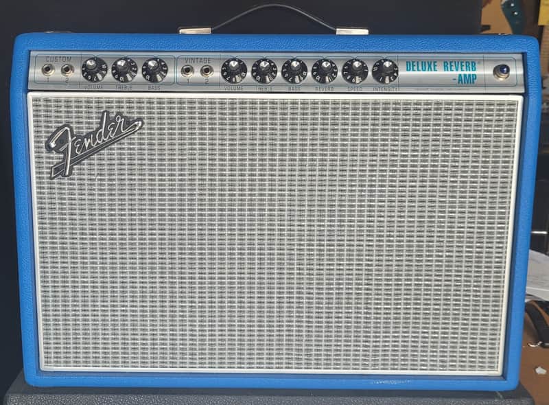Fender '68 Custom Deluxe Reverb Limited Edition 2-Channel 22-Watt 1x12" Guitar Combo 2010s - Electric Blue image 1