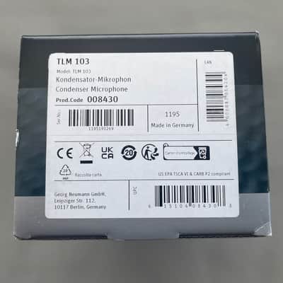 FACTORY NEW Neumann TLM 103 Large Diaphragm Cardioid Condenser Microphone 1997 - Present - Nickel image 4