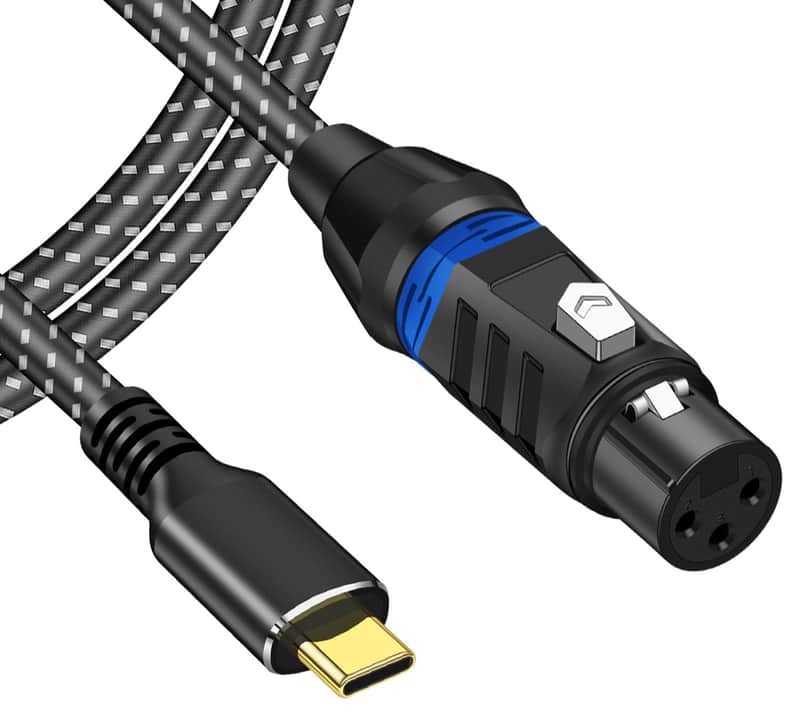 XLR to USB C Microphone Cable, 10FT USB Type-C to XLR Female Microphone Cable for Audio Recording Dynamic Microphone Compatible with iPhone15/15 Plus/15 Pro/15 Pro Max, MacBook, Smartphone image 1
