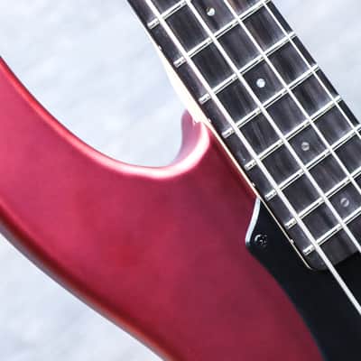 ESP LTD AP-4 Candy Apple Red Satin EMG Brushed Black Pickups Electric Bass image 6