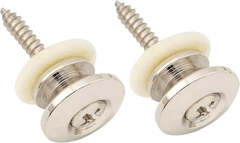 14mm Steel G-type Strap Button End Pins for Acoustic Electric Guitar Bass, Nickel (Set of 2) image 1