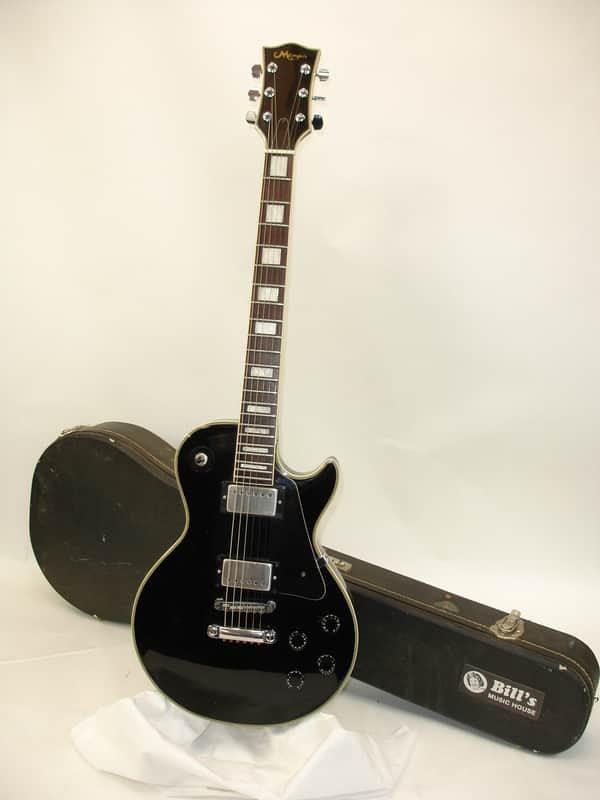 Vintage Memphis LP Copy Electric Guitar Black w/ EMG Pickups image 1