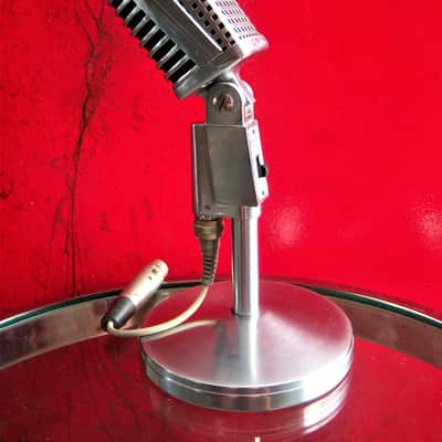 Vintage 1960's Monarch TM-16 dynamic microphone Satin Chrome High Z w cable image 1