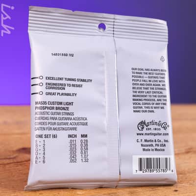 Martin MA535 11-52 Custom Light Authentic Acoustic SP 92/8 Phosphor Bronze Guitar Strings image 2
