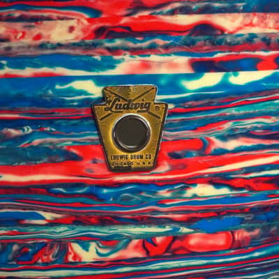 Ludwig 4-Piece Kit in Psychedelic Red 1971-1975 22,12,13,16 image 6