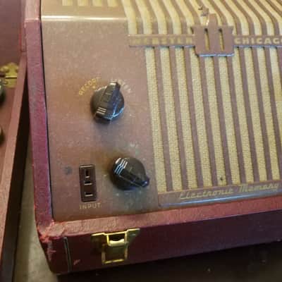 Webster-Chicago Wire Recorder all original 6SN7 6V6 tube amp AlNiCo tiny driver mono 288-1R  1950s - red-brown tolex image 7