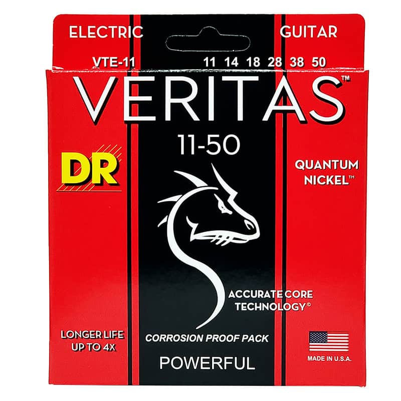 DR Strings VTE-11 Veritas Uncoated Nickel Plated Heavy Electric Guitar Strings 11-50 image 1