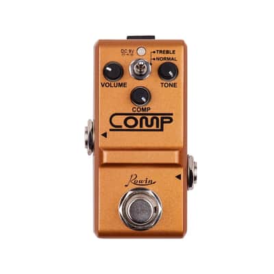 Rowin Golded Tiny Analog Comp Box Guitar Compressor Pedal Compression Effect for Electric Guitar BASS Pedalboard True Bypass image 1