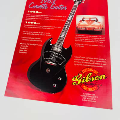 Gibson Custom Shop '63 Corvette Sting Ray SG Dealer Promo Pack 1996 image 2