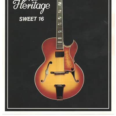 Heritage Guitars-Sweet 16, promotional print/cut sheet, 1988 image 1