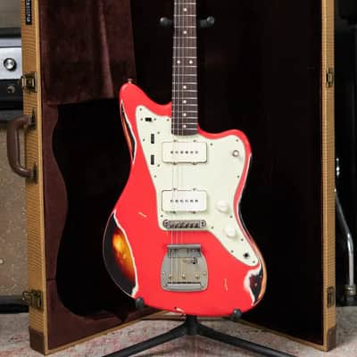 Nash JM-63 Electric Guitar - Fiesta Red over 3-Tone Burst with Hardshell Case image 21